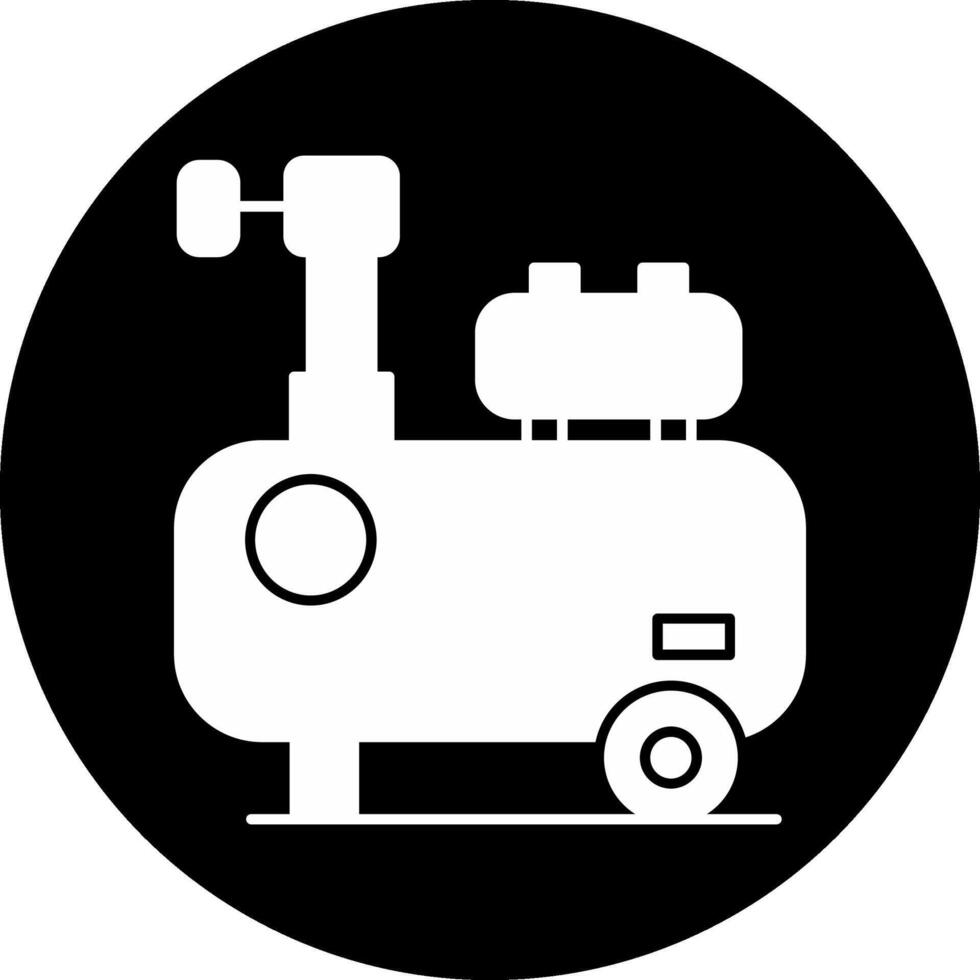 Air Compressor Circle Inverted Icon vector
