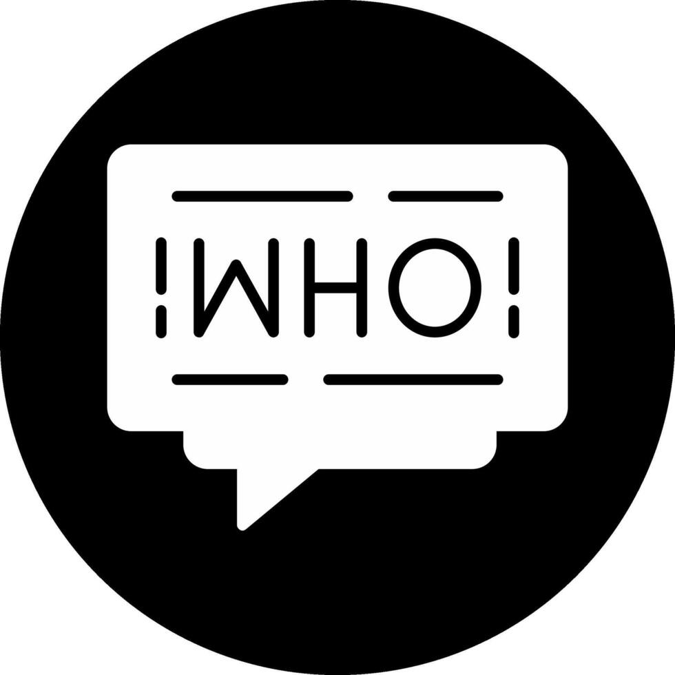 Who Circle Inverted Icon vector