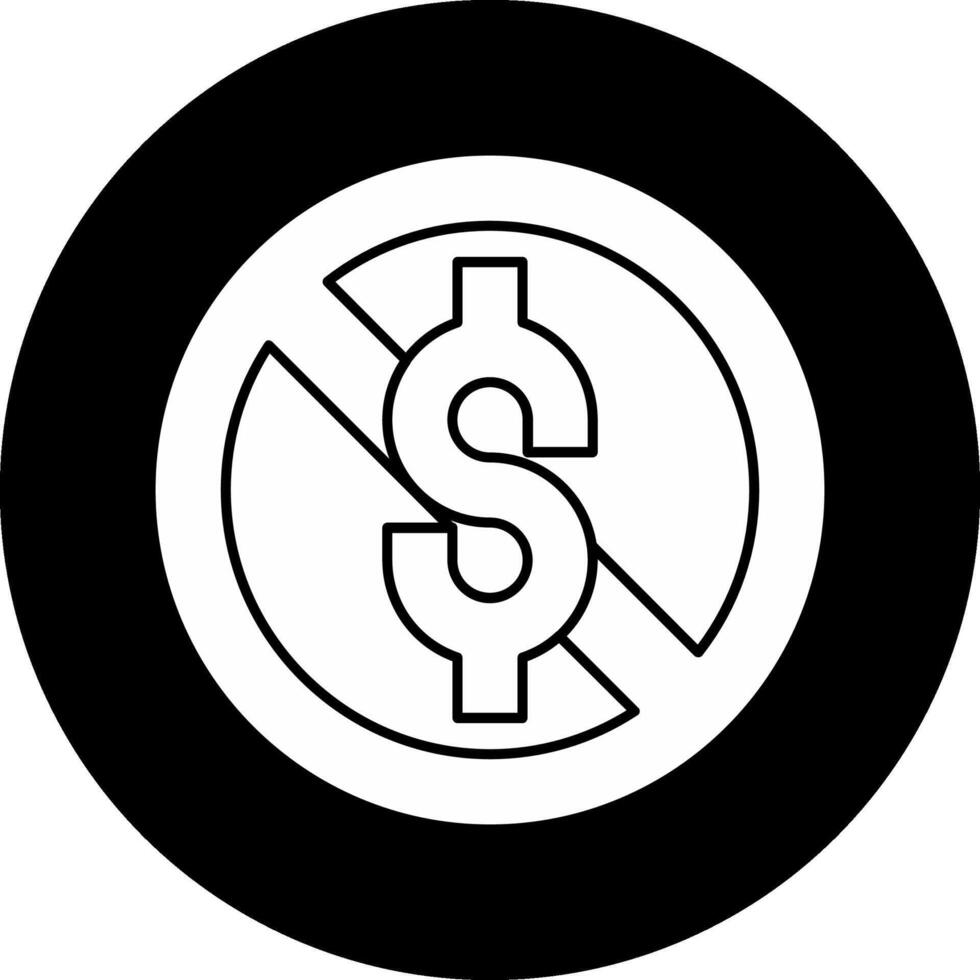 No Sales Circle Inverted Icon vector