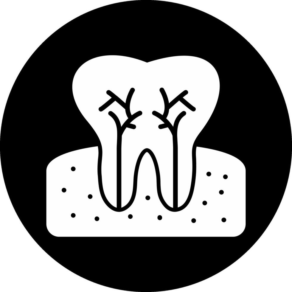 Tooth Circle Inverted Icon vector
