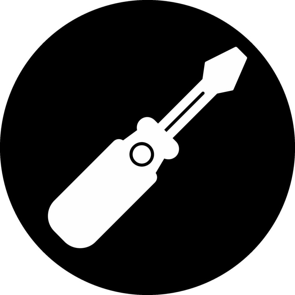 Screwdrive Circle Inverted Icon vector
