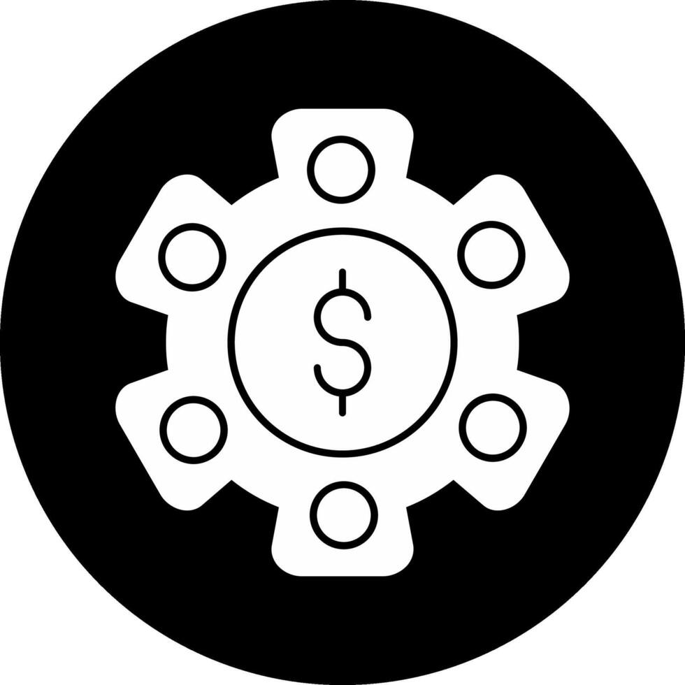 Asset Management Circle Inverted Icon vector
