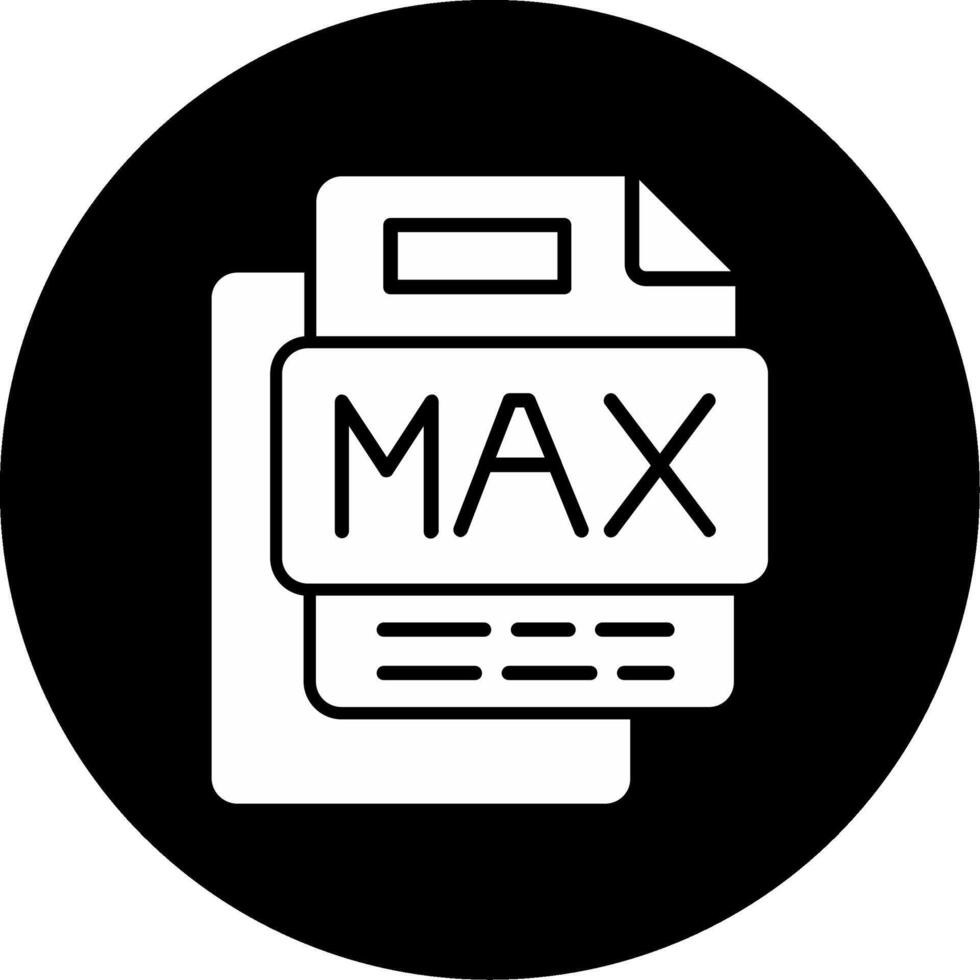 MAX File Circle Inverted Icon vector