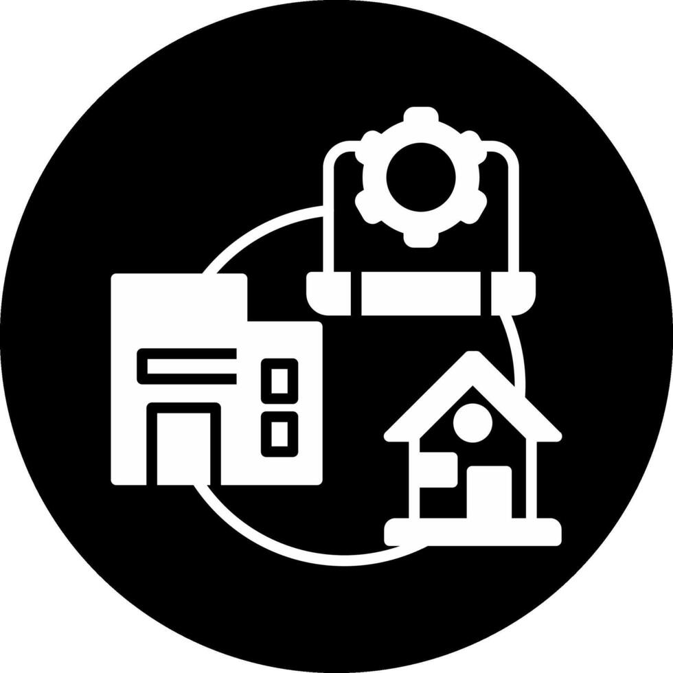 Hybrid Work Circle Inverted Icon vector