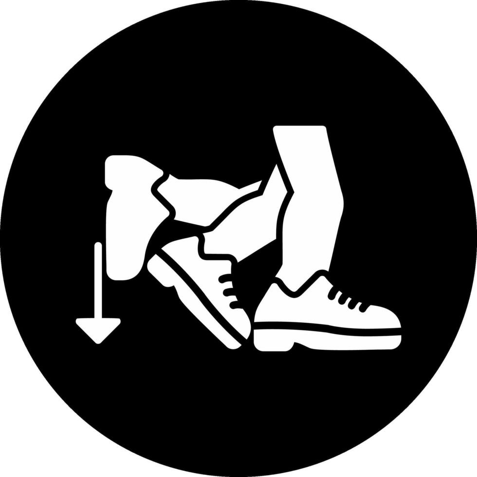 Toe Beat Circle Inverted Icon vector