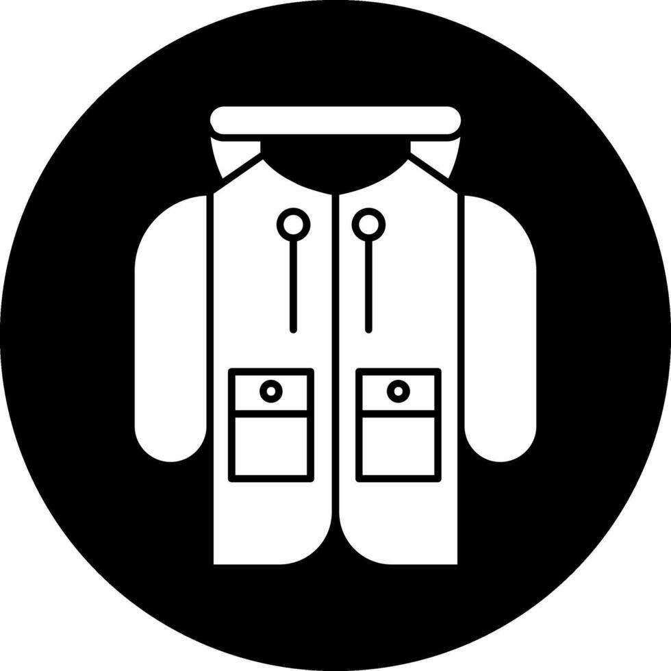 Rain Coat Circle Inverted Icon vector