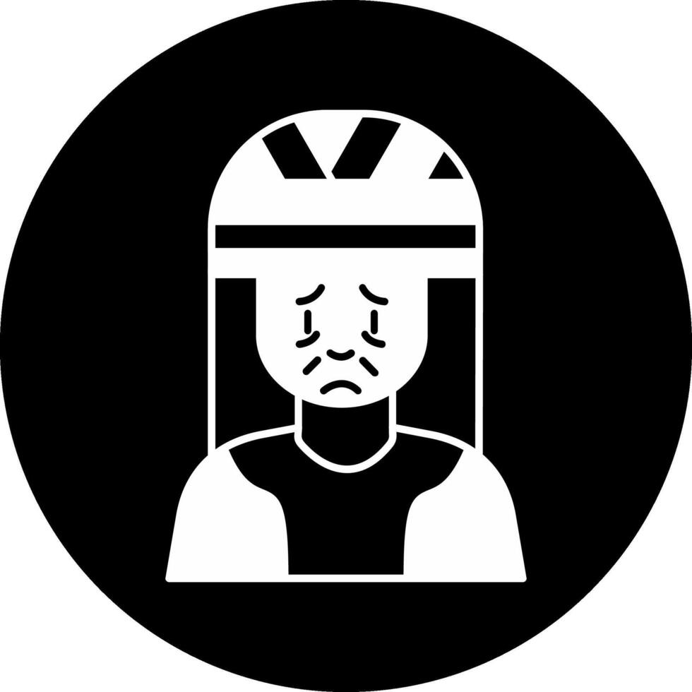 Head Injury Circle Inverted Icon vector