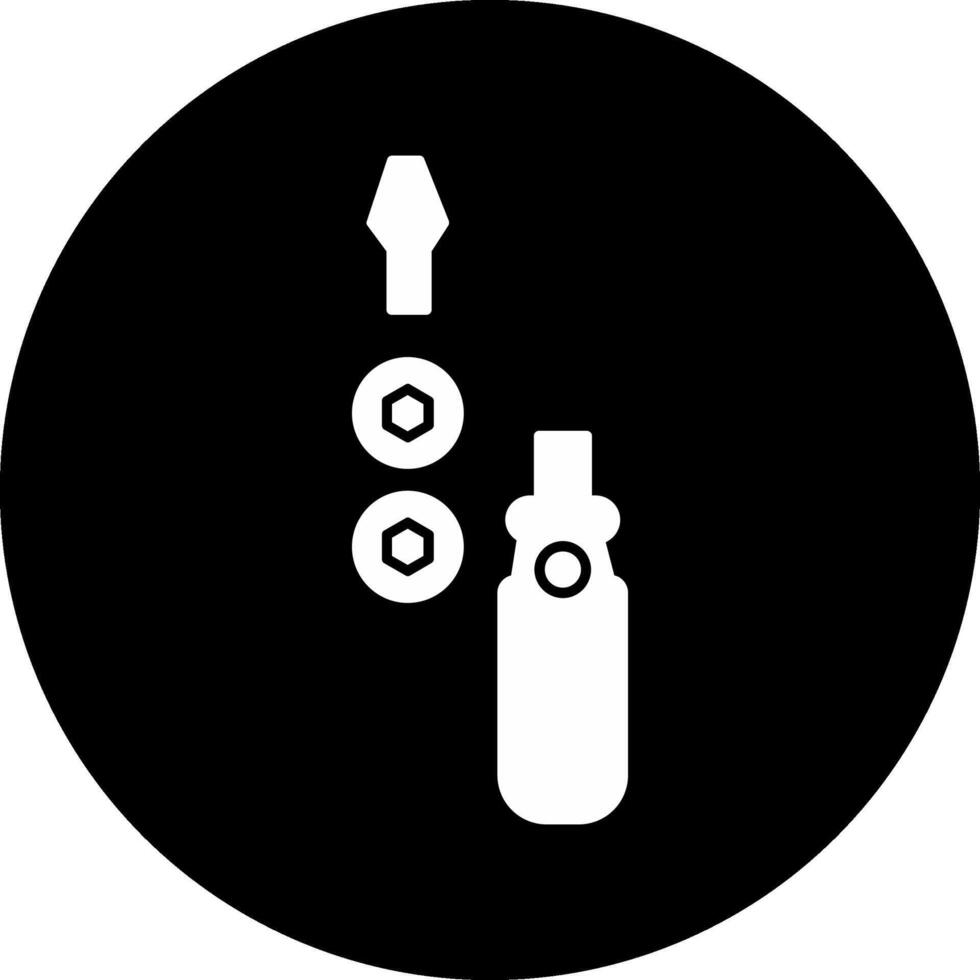 Screwdriver Circle Inverted Icon vector