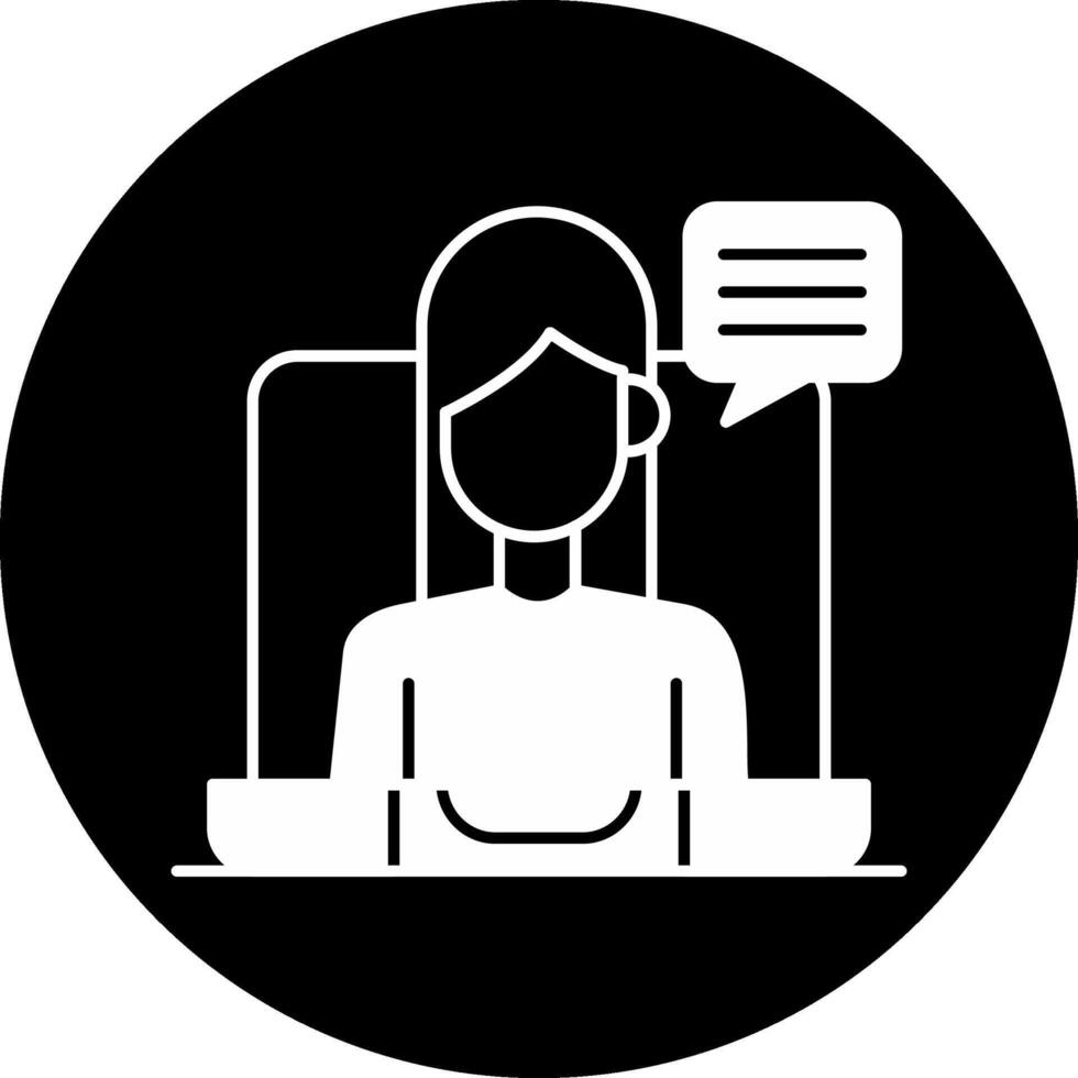 Virtual Meeting Circle Inverted Icon vector