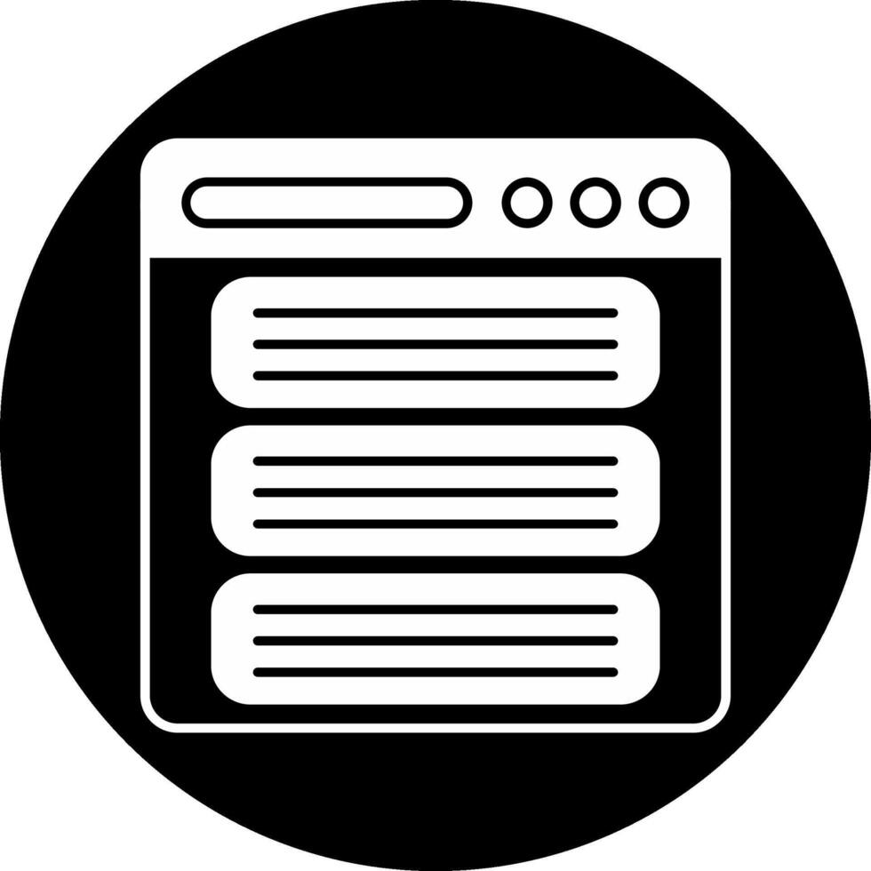 Webpage Circle Inverted Icon vector