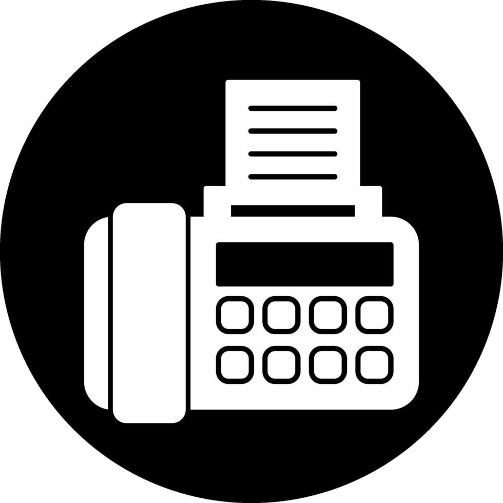 Fax Circle Inverted Icon vector
