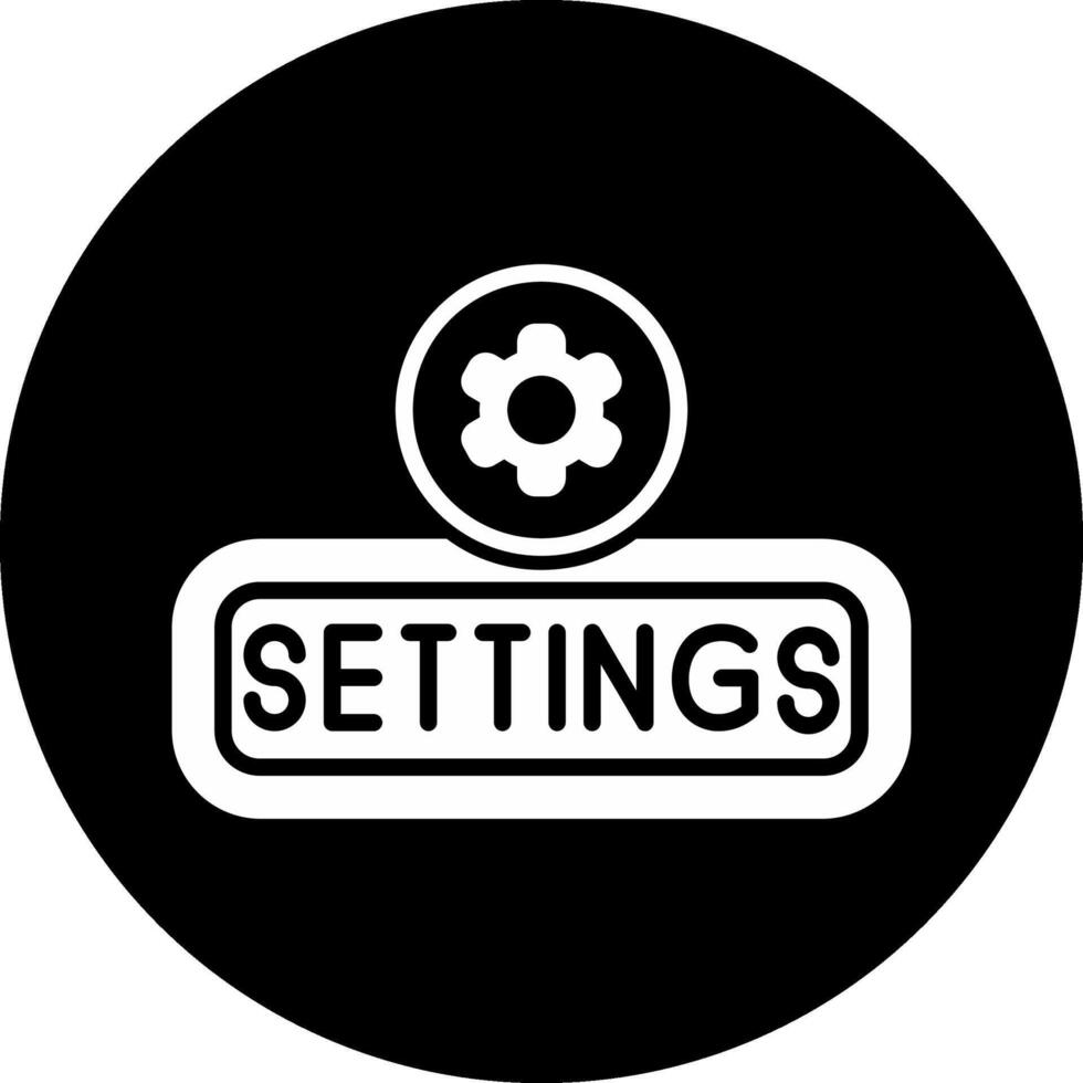Setting Circle Inverted Icon vector