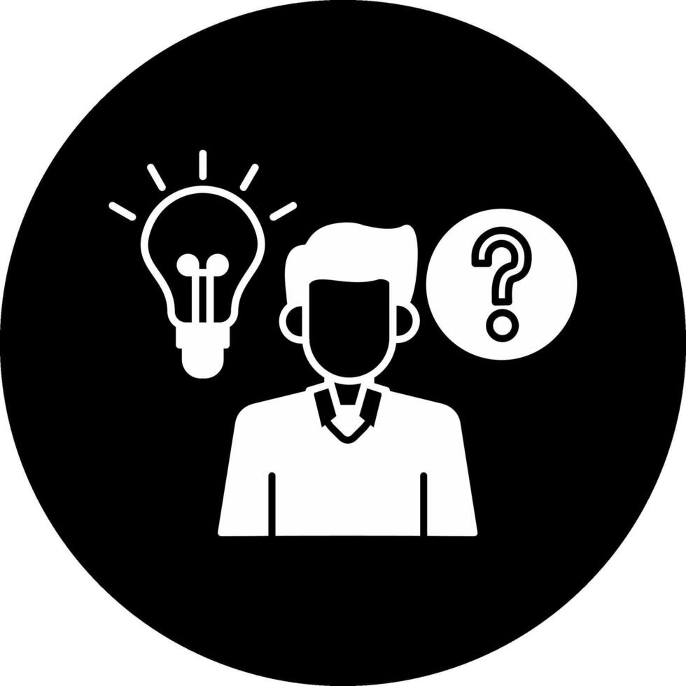 Curiosity Circle Inverted Icon vector