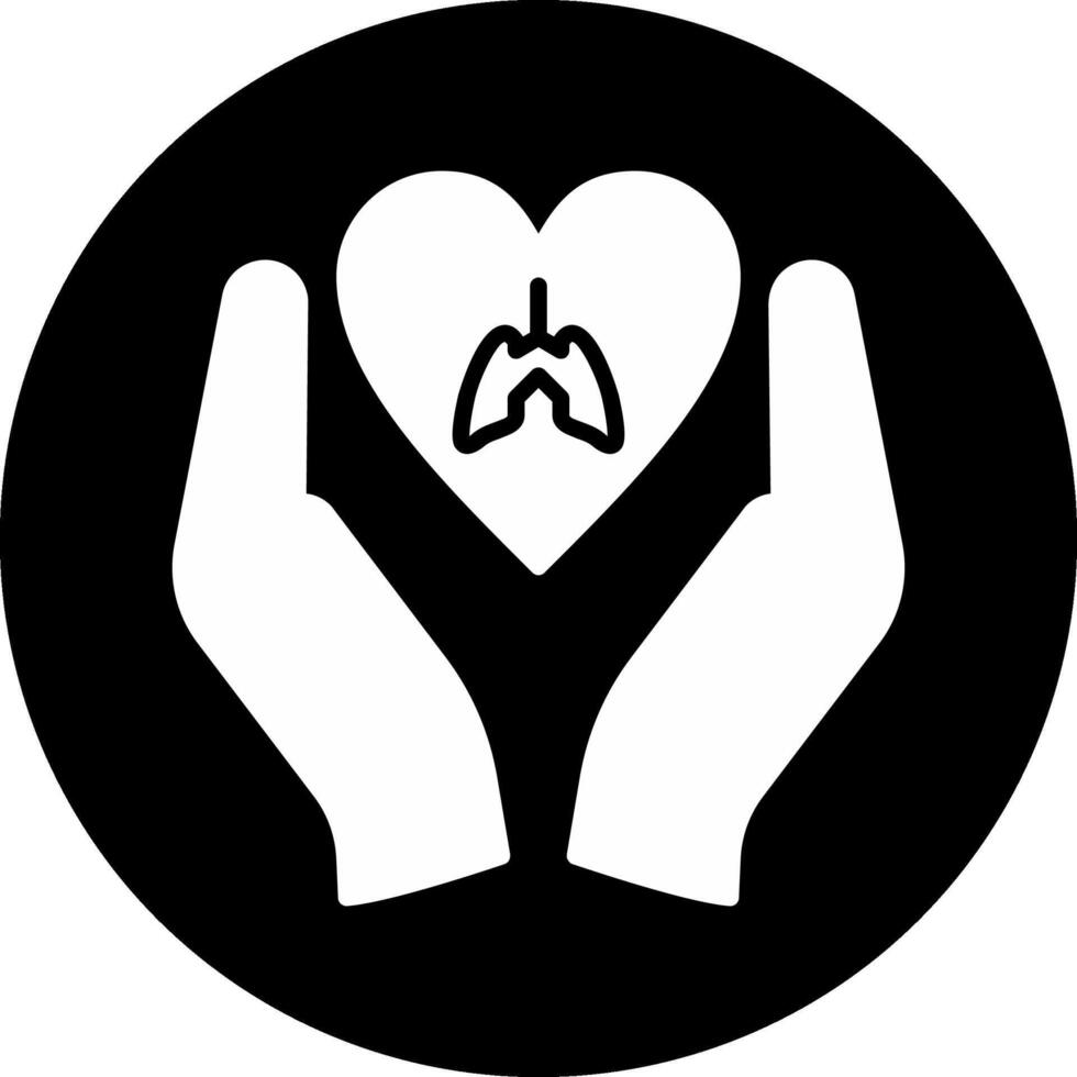 Lungs Healthcare Circle Inverted Icon vector
