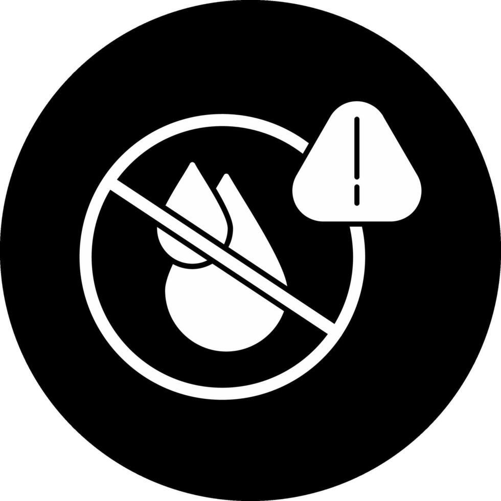 No Water Circle Inverted Icon vector