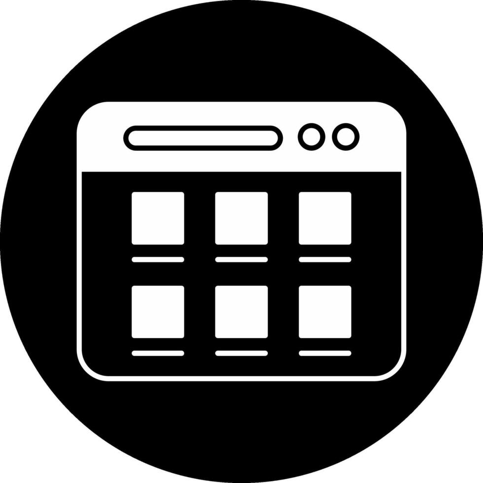 Web Page Circle Inverted Icon vector