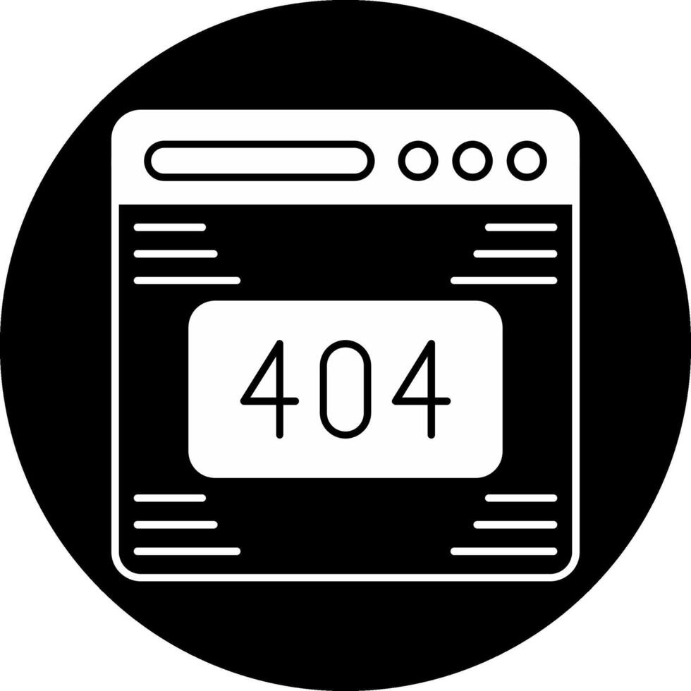 404 Error Circle Inverted Icon vector