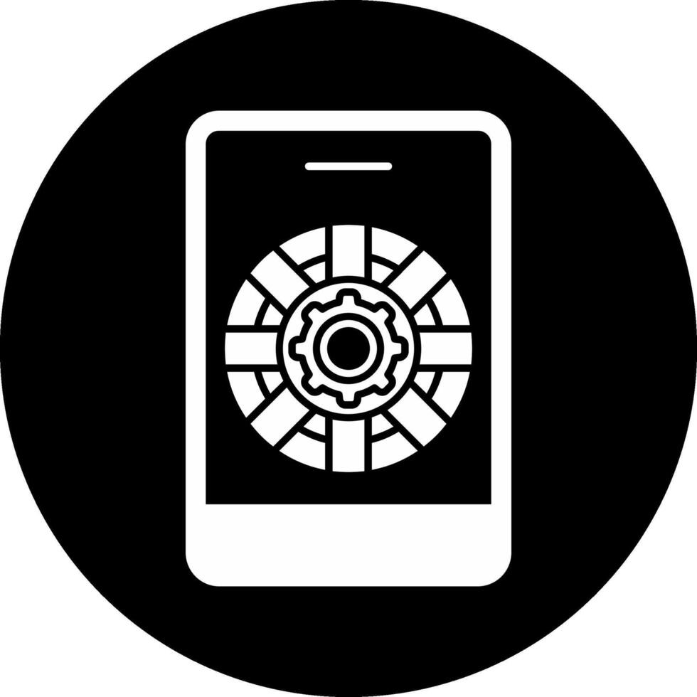 Phone Support Circle Inverted Icon vector