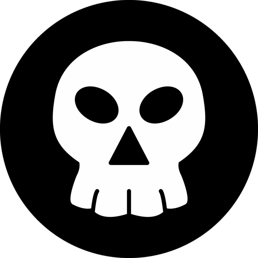 Skull Circle Inverted Icon vector