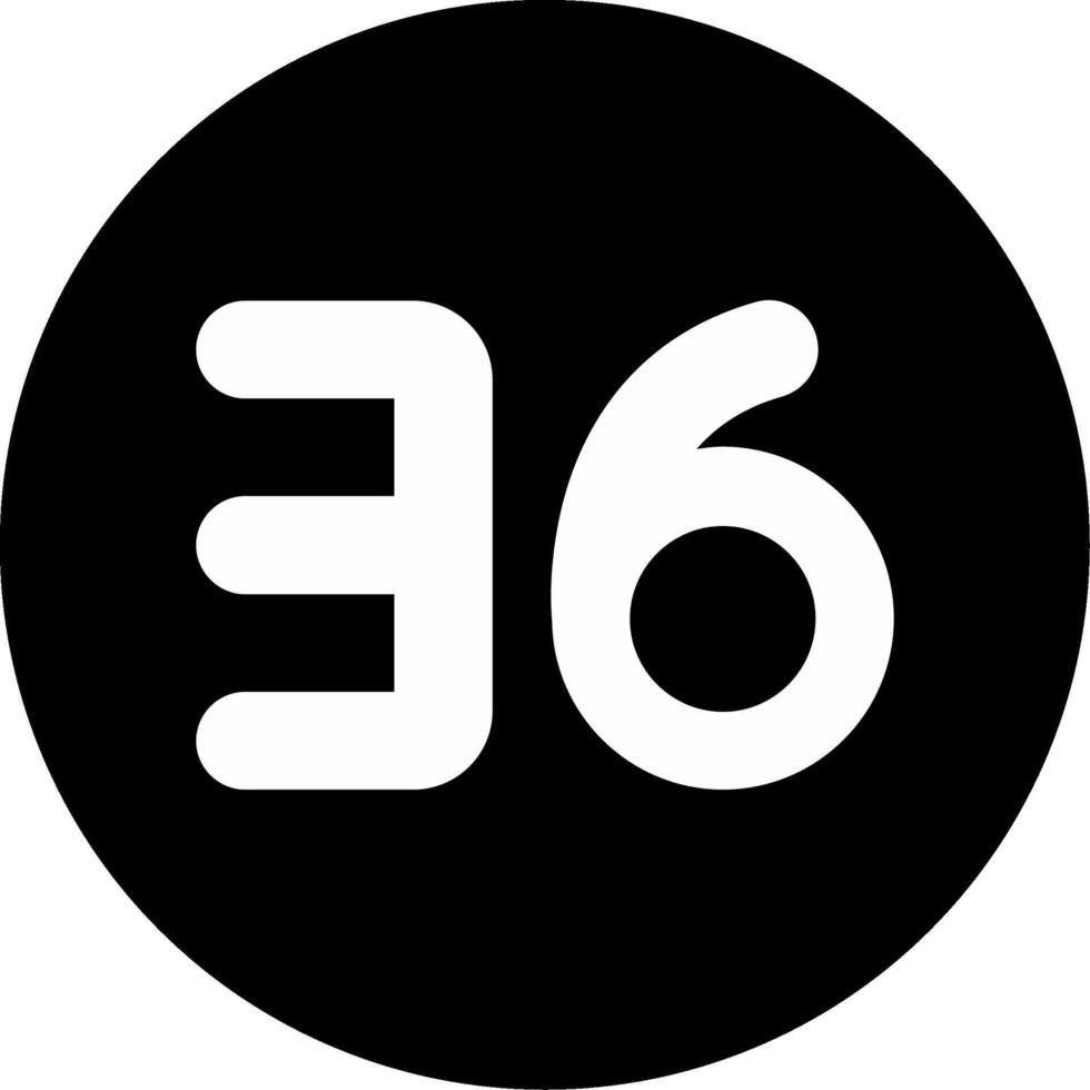 Thirty six Circle Inverted Icon vector