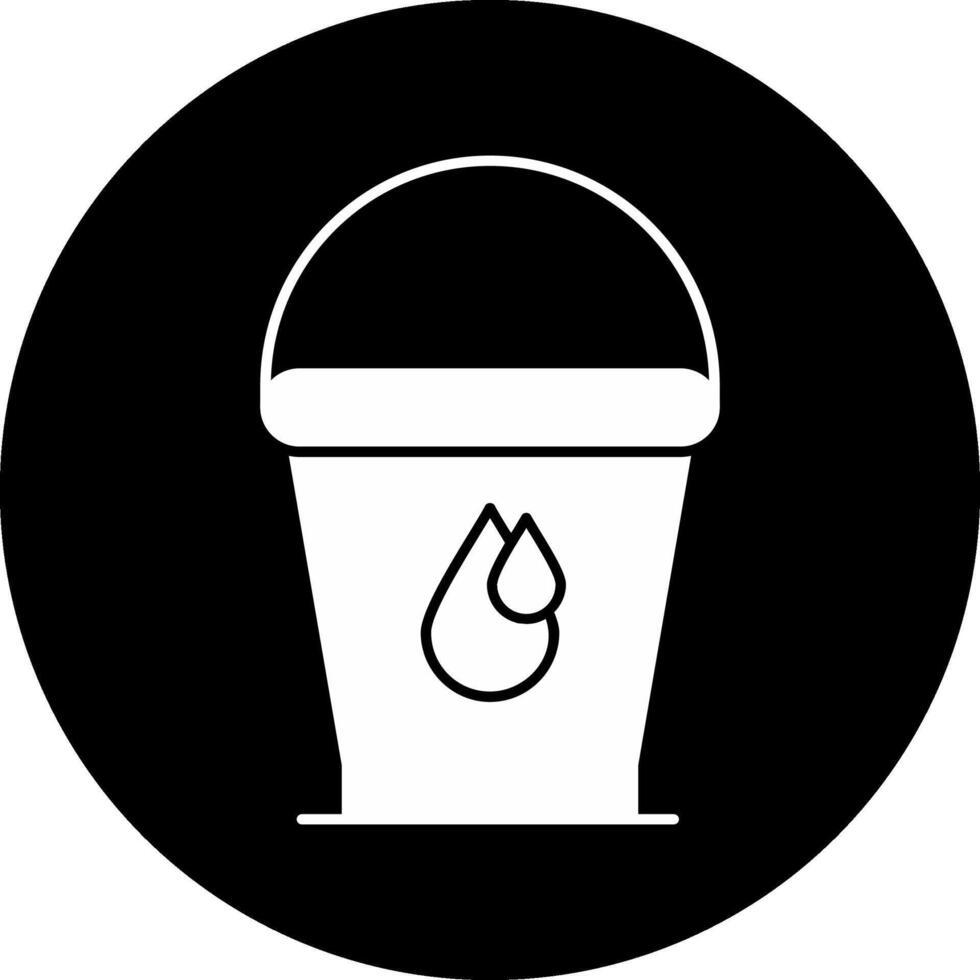 Water Bucket Circle Inverted Icon vector