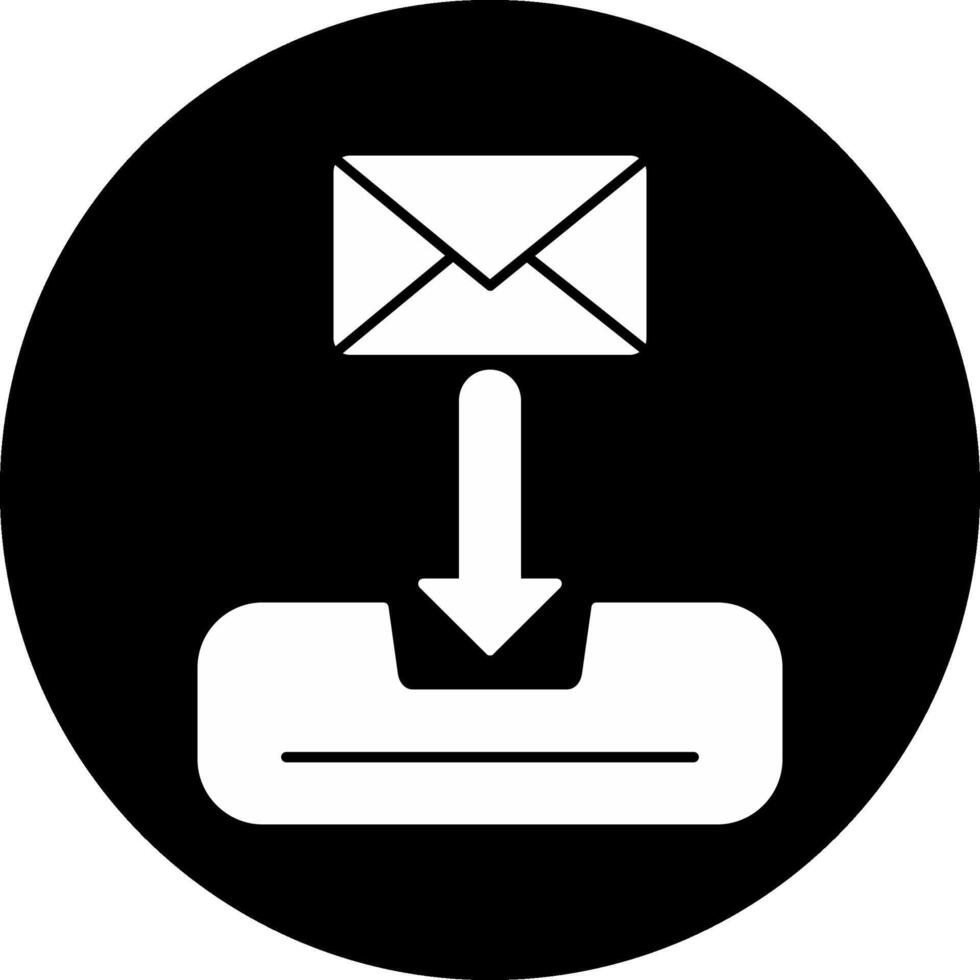 Inbox Circle Inverted Icon vector