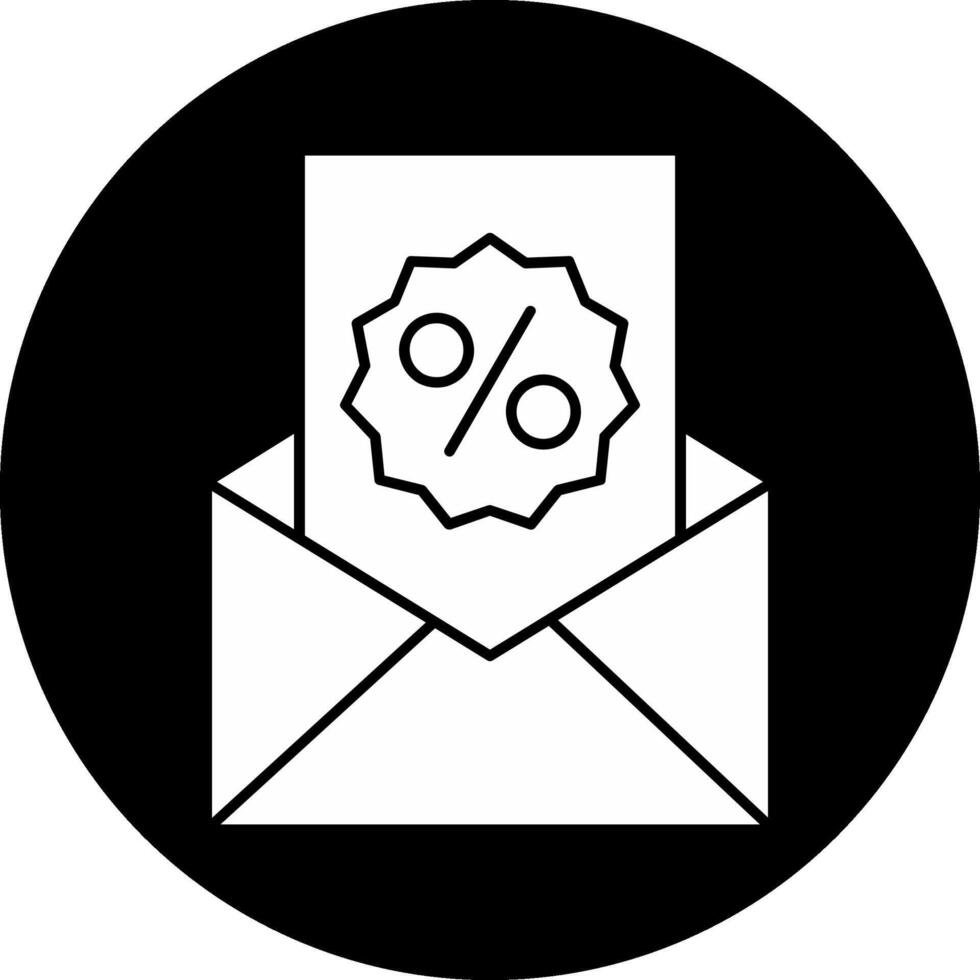 Promotion mail Circle Inverted Icon vector