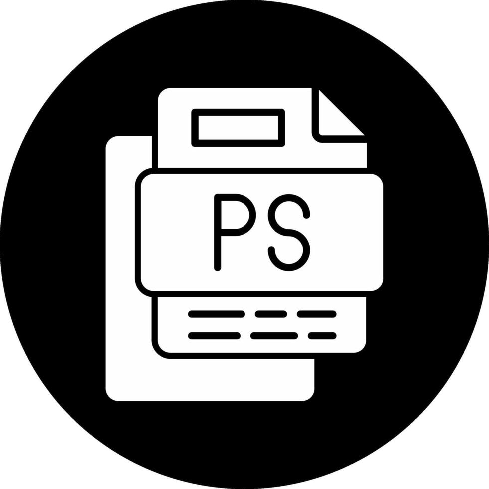 PS File Circle Inverted Icon vector