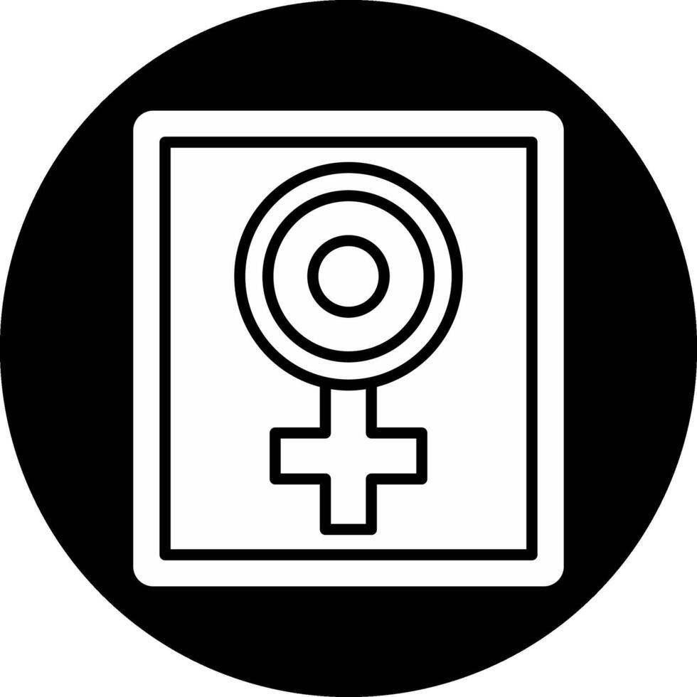 Girl Power Circle Inverted Icon vector