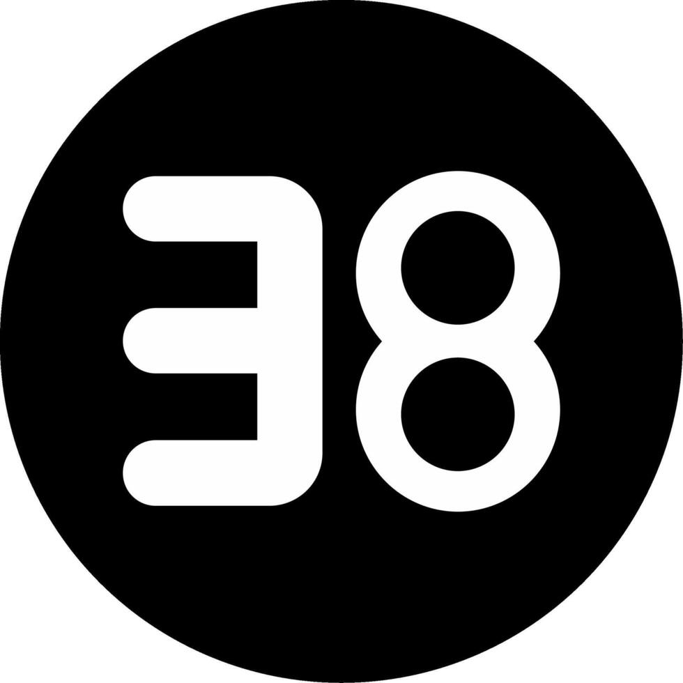 Thirty eight Circle Inverted Icon vector