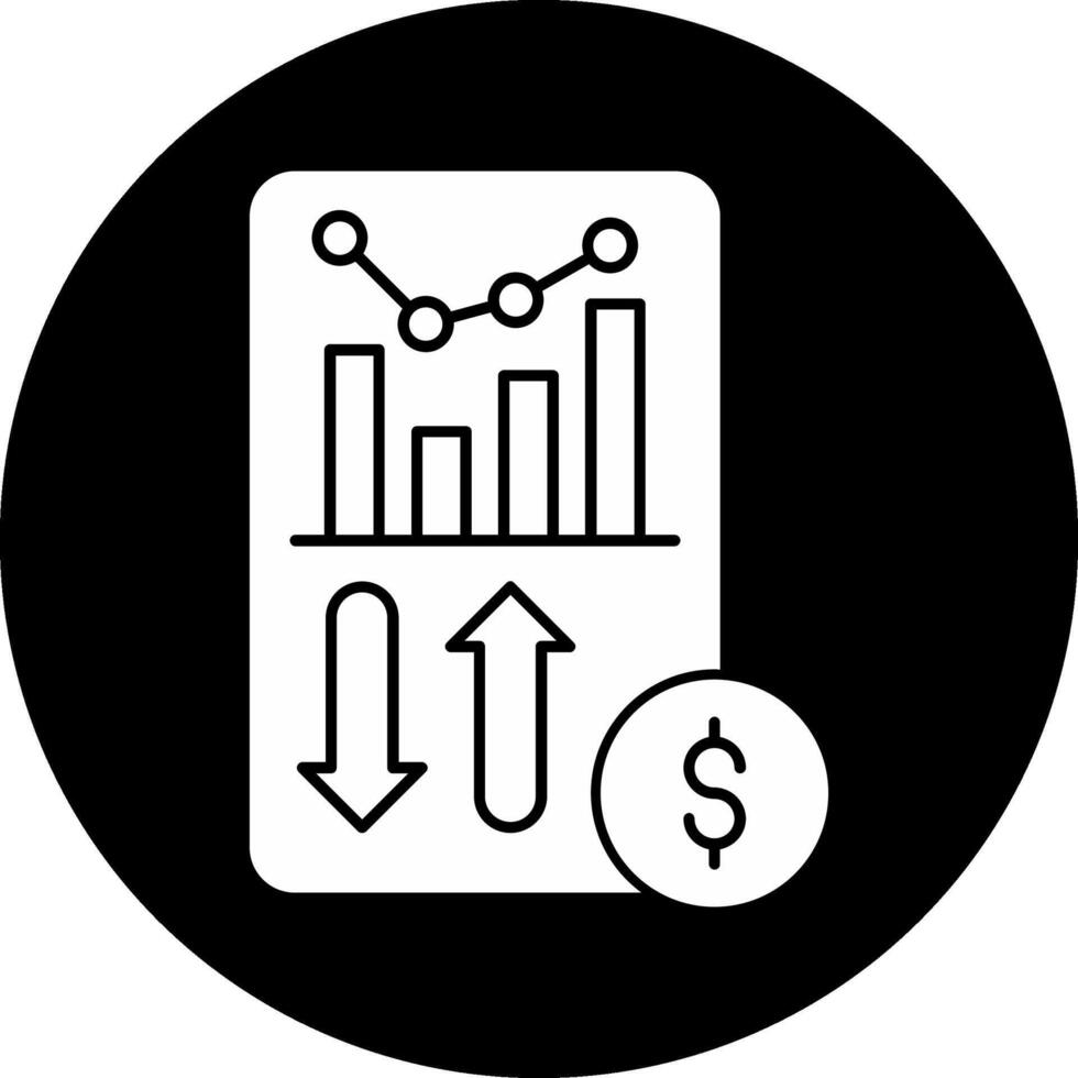 Sales Report Circle Inverted Icon vector