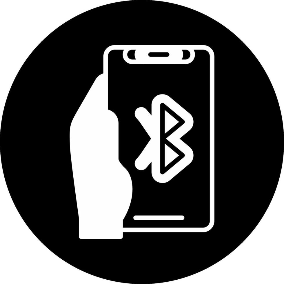 Bluetooth Circle Inverted Icon vector