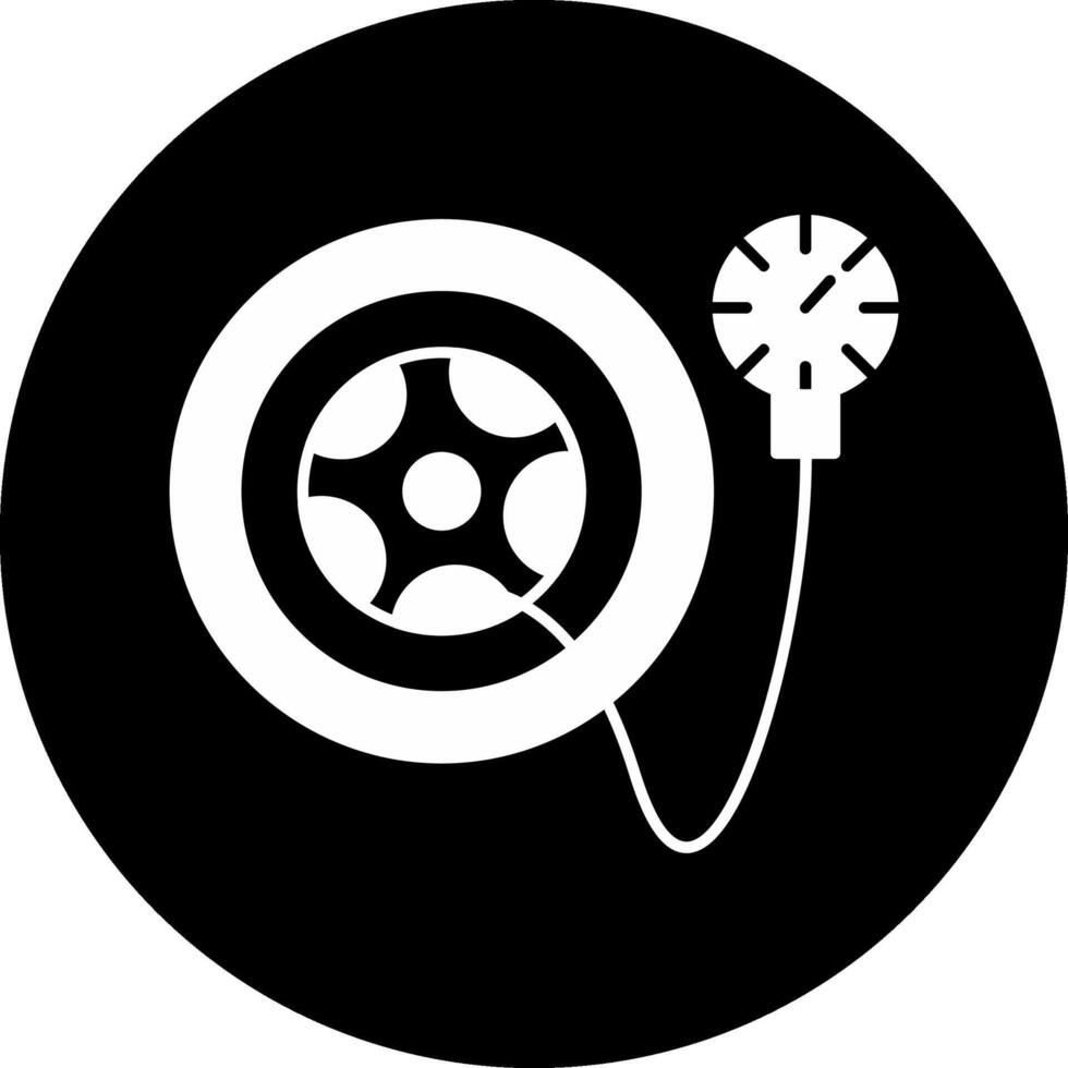 Tire Pressure Checker Circle Inverted Icon vector