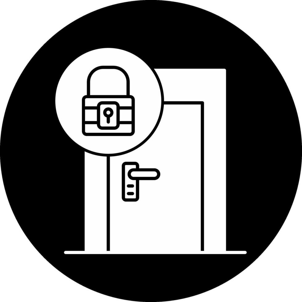 Door Lock Circle Inverted Icon vector