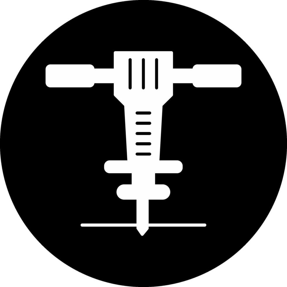 Jackhammer Circle Inverted Icon vector