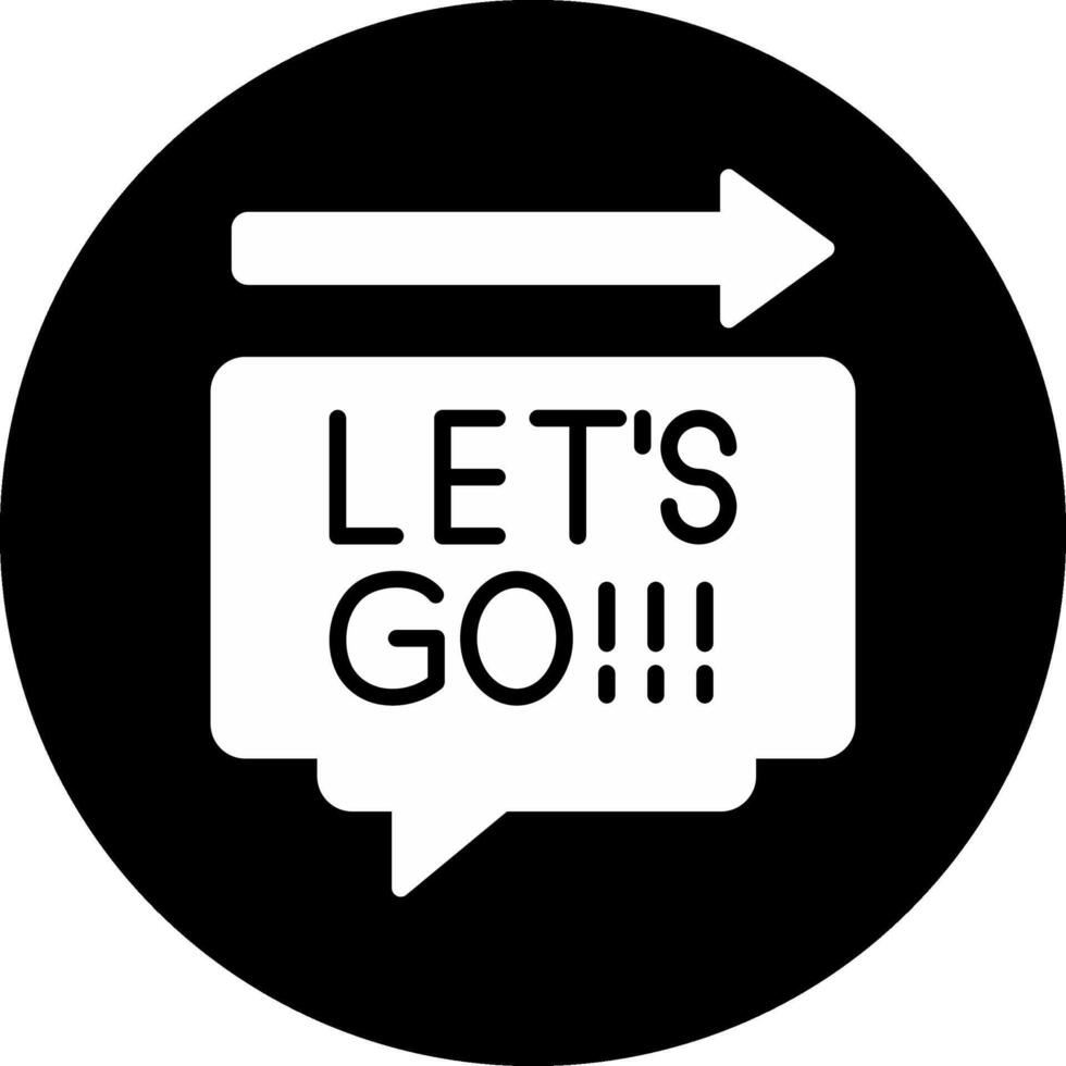Lets Go Circle Inverted Icon vector
