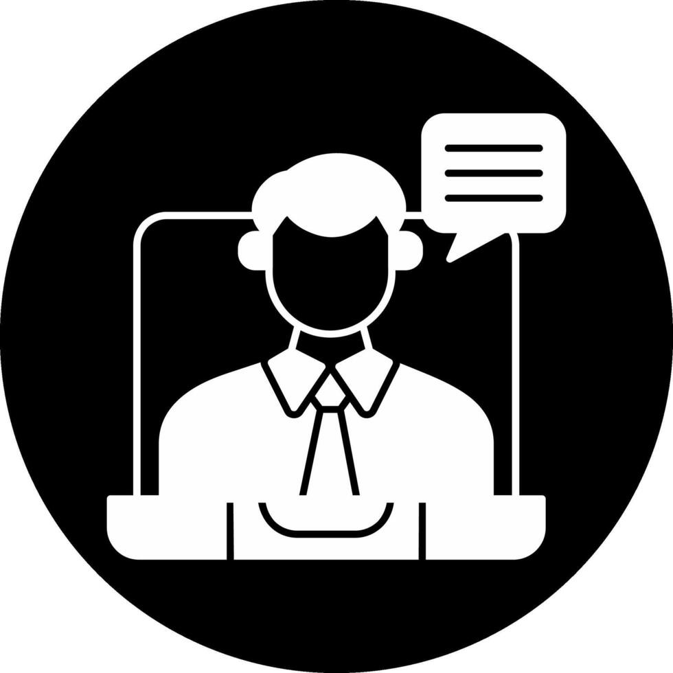 Virtual Meeting Circle Inverted Icon vector