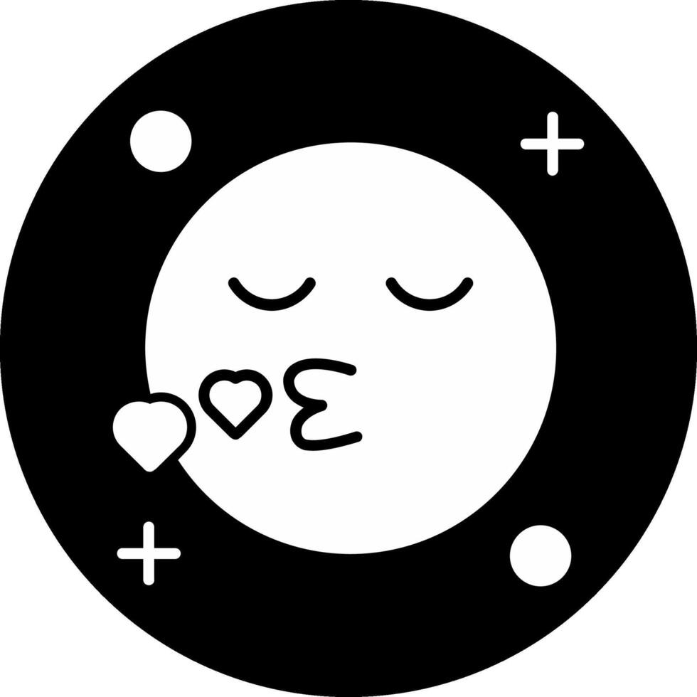 Kiss Circle Inverted Icon vector