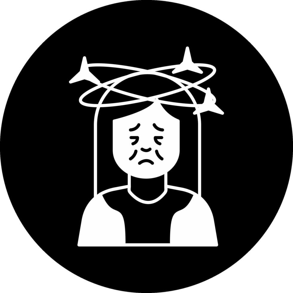 Dizziness Circle Inverted Icon vector