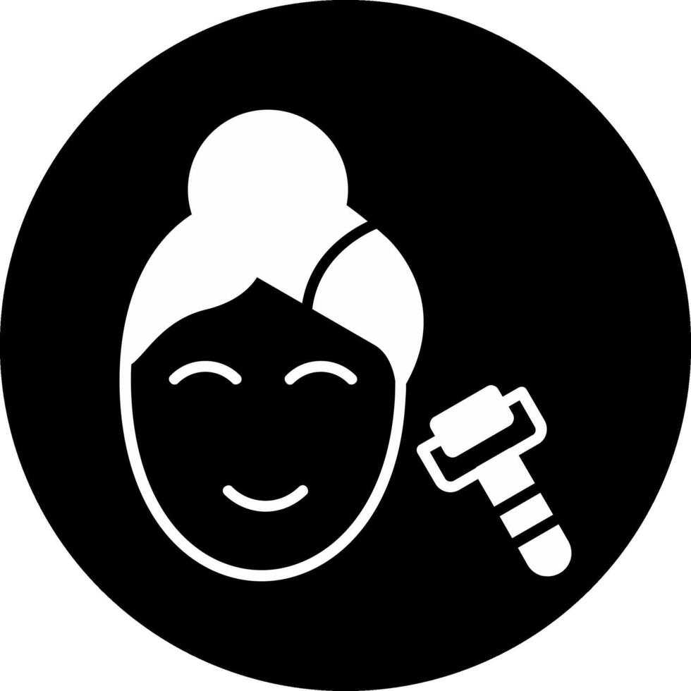 Face Roller Circle Inverted Icon vector