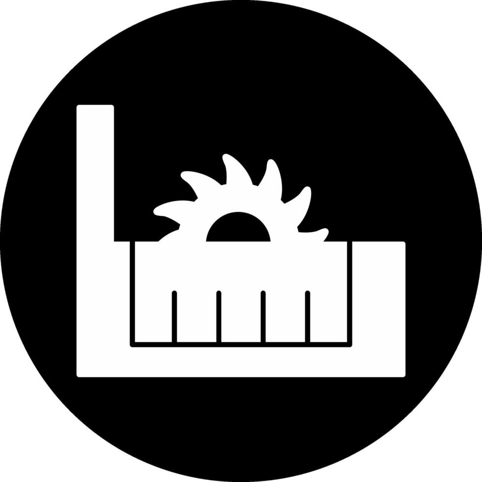 Table Saw Circle Inverted Icon vector