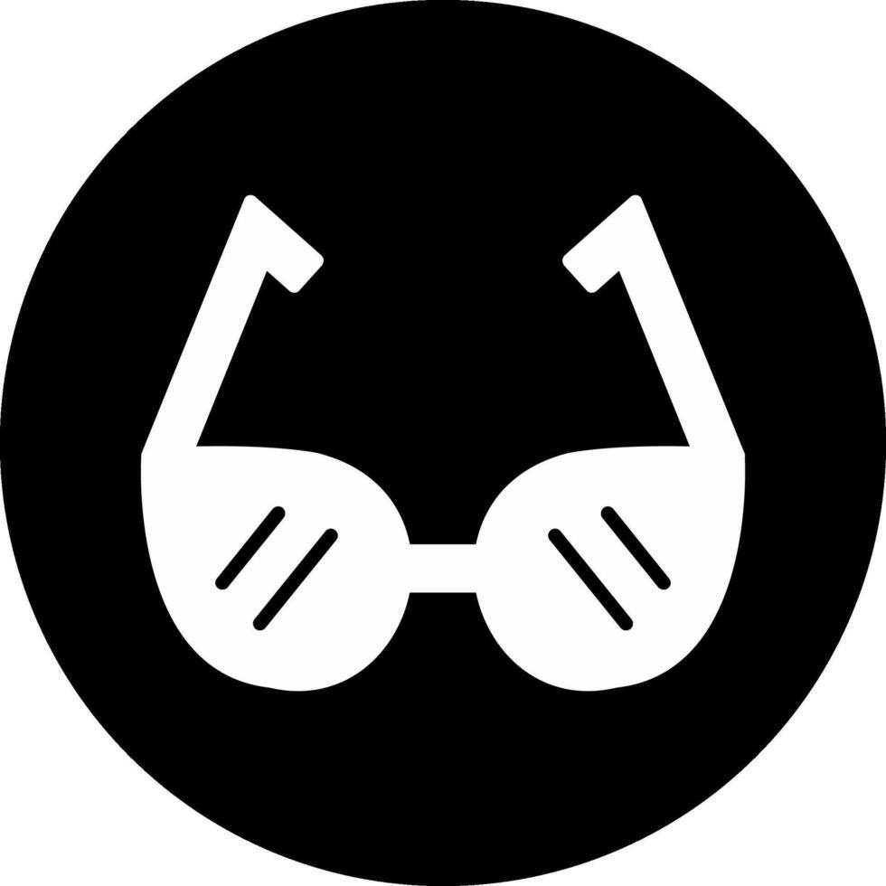 Glasses Circle Inverted Icon vector