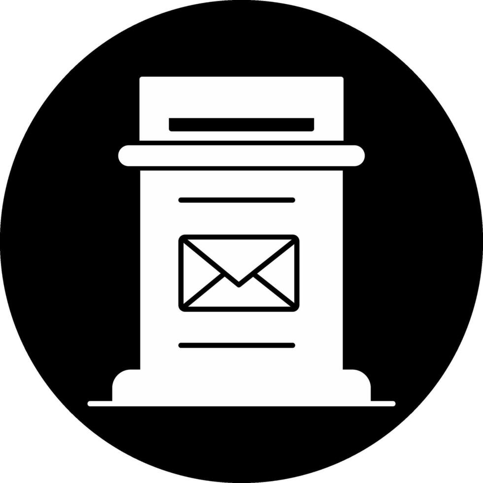 Mailbox Circle Inverted Icon vector