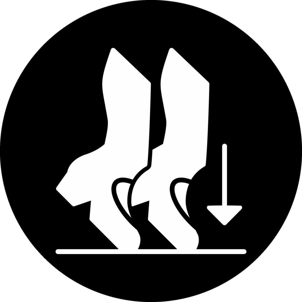 Toe Stand Circle Inverted Icon vector