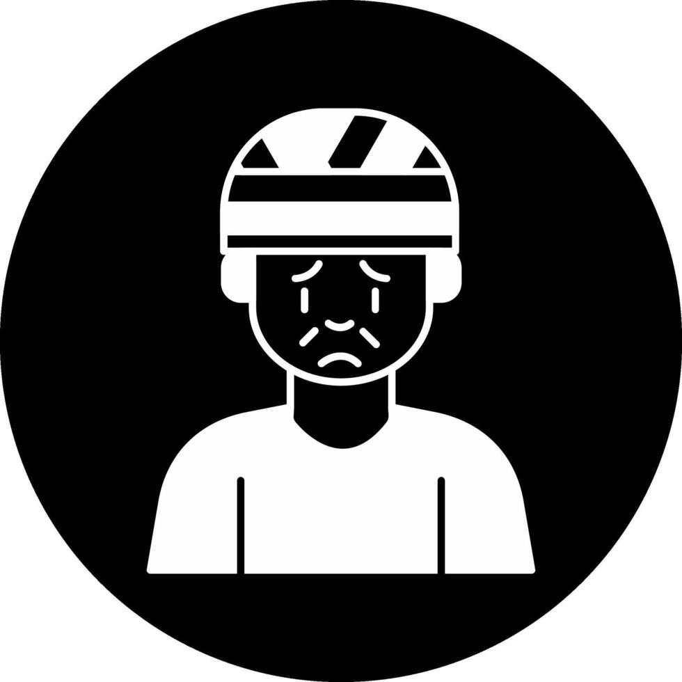 Head Injury Circle Inverted Icon vector