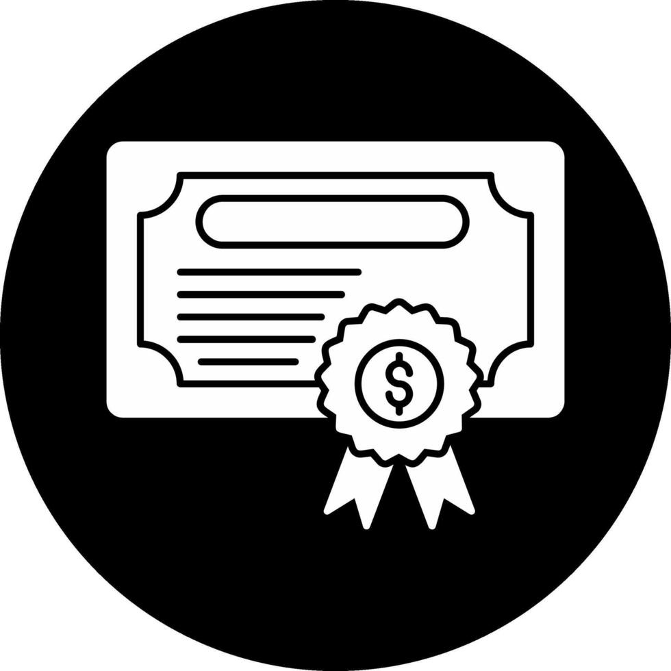 Certificate Circle Inverted Icon vector