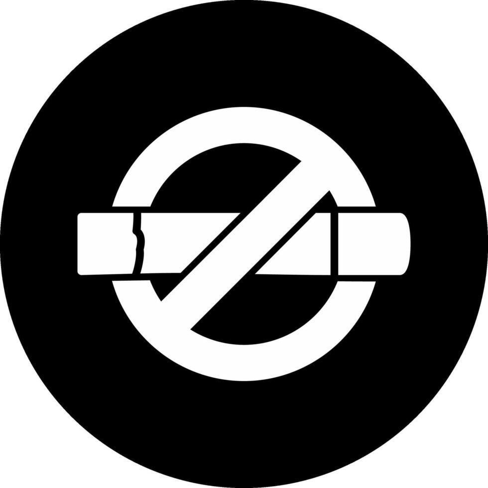 No Smoking Circle Inverted Icon vector