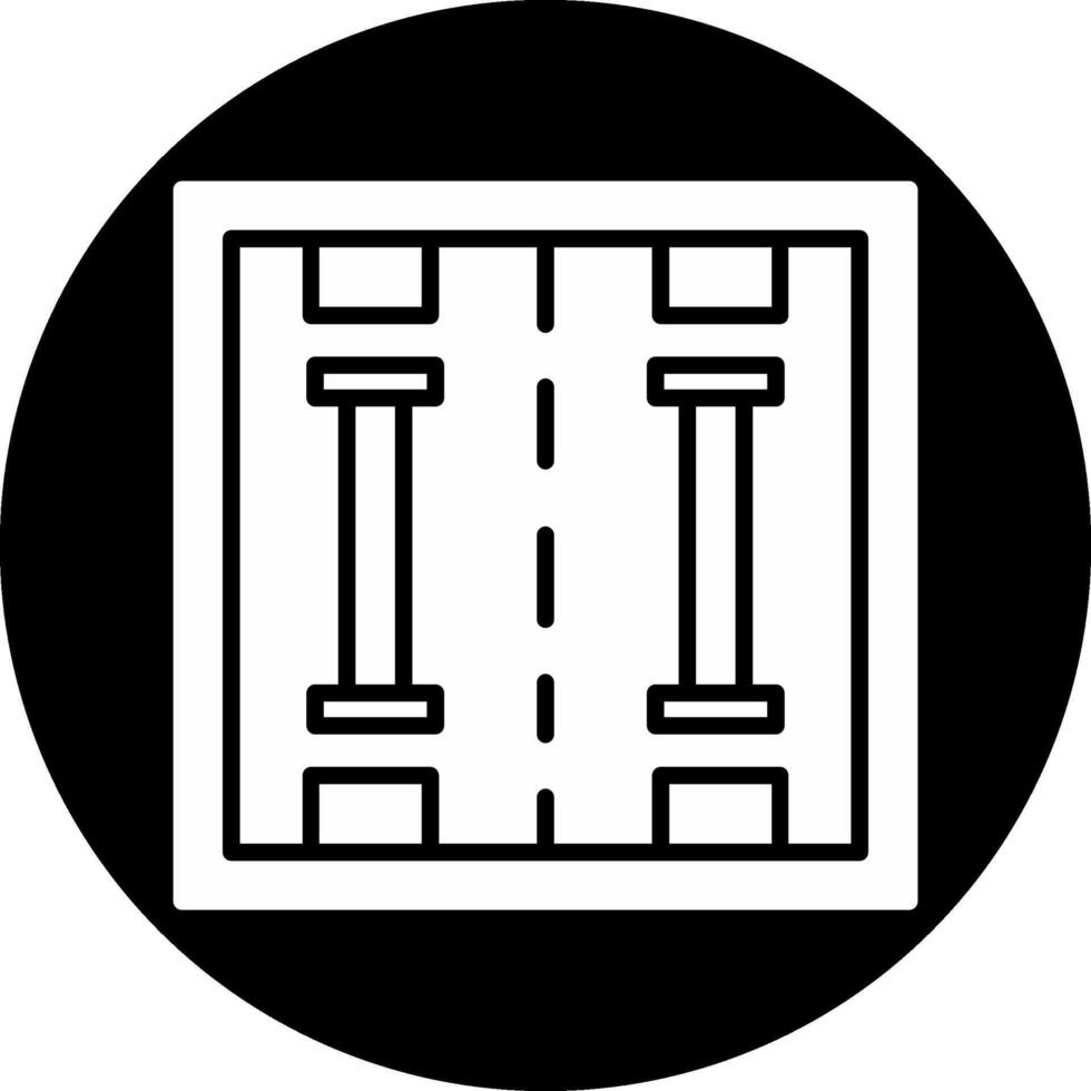 Lane Circle Inverted Icon vector