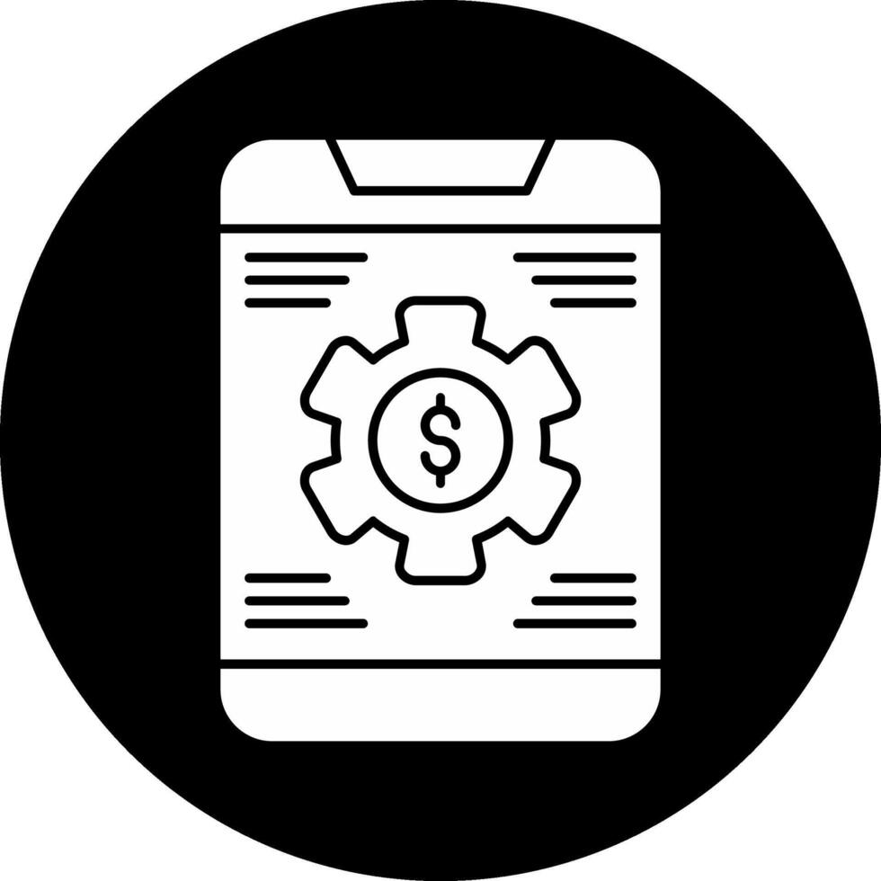 Banking App Settings Circle Inverted Icon vector