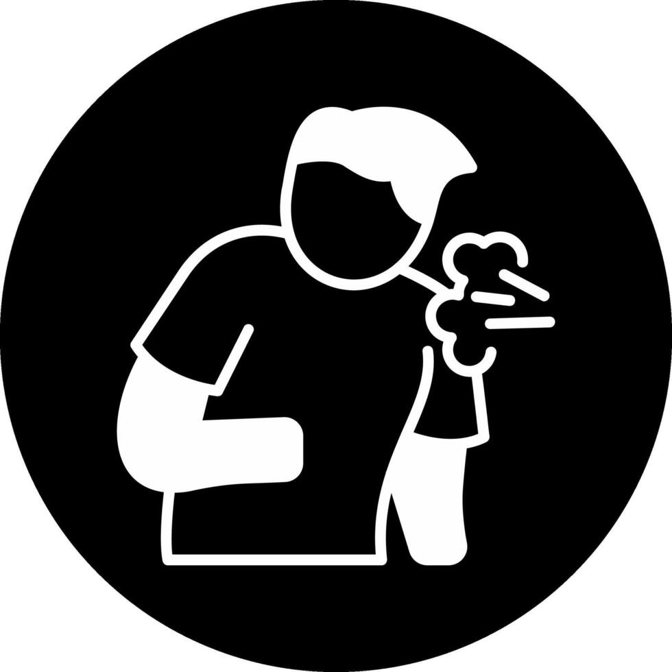 Cough Circle Inverted Icon vector